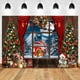 thumbnail image 1 of Fondo de fotografía de chimenea de Navidad, corona de regalo de árbol de Navidad, Fondo de pared de ladrillo blanco, Festival familiar, fiesta, estudio fotográfico, 1 of 4