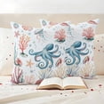 thumbnail image 2 of Outdoor Pillow Covers Pack of 2, Watercolor Oxygen Coral Shell Waterproof Throw Pillowcase Cushion Cases, Marine Life Seamitter Decorative Pillow Cover for Couch Sofa Home Bed Patio, 2 of 9