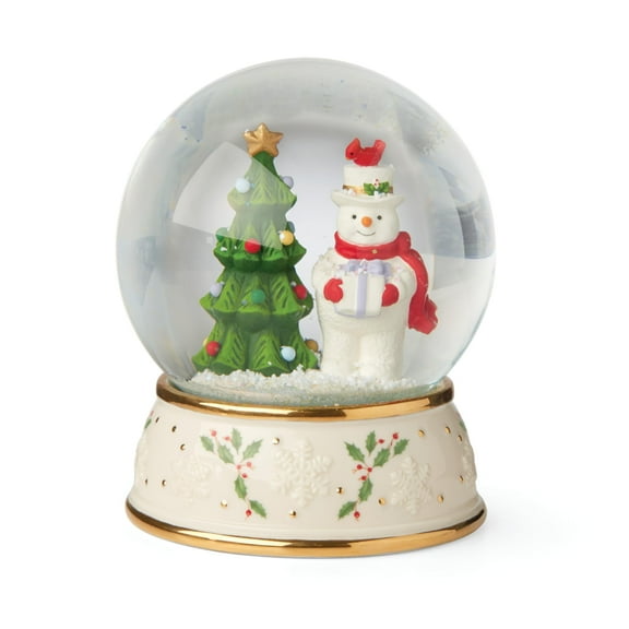 Lenox Happy Holly Days Porcelain Snow Globe