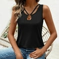 thumbnail image 5 of Lenpel Women's Plus Size Tank Tops Trendy Summer Eyelet Embroidery V Neck Sleeveless T Shirts Casual Loose Blouses, 5 of 7