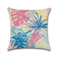thumbnail image 3 of Funda de Cojín, Juego de 4 Fundas de Almohada Decorativas con Estampado de Hojas de Flores y Plantas Tropicales Coloridas de Algodón y Lino, 45 x 45 cm, para Sofá, Dormitorio, Hogar, 3 of 5