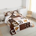 thumbnail image 4 of Manfei Western Cowgirl Cowboy Queen Comforter Set, Tribal Hippie Bohemian Bedding Sets, Brown Rustic Patchwork Reversible Bedding Comforter Set, Breathable Home Decor, 3pcs, 4 of 9