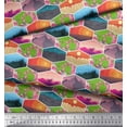thumbnail image 1 of Soimoi polyester Crepe Fabric Floral & Geometric Patchwork Decor Fabric Printed Yard 52 Inch Wide, 1 of 1