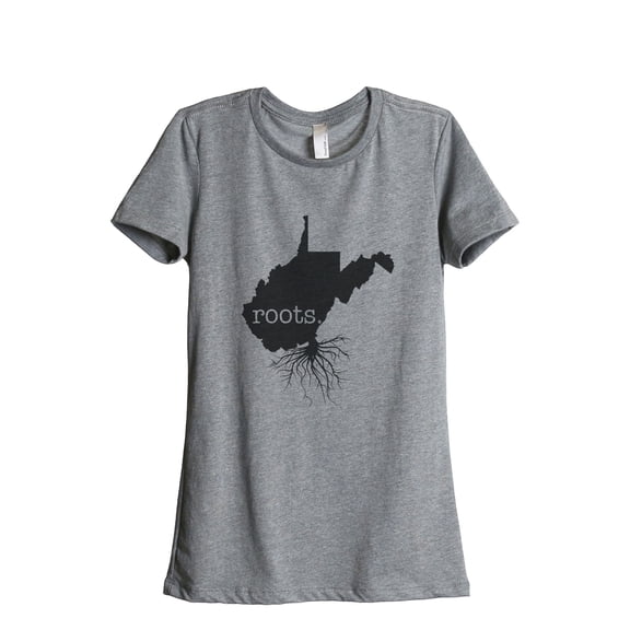 Thread Tank Home Roots State West Virginia WV Women's Relaxed Crewneck T-Shirt Tee Heather Grey Small