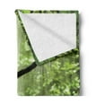thumbnail image 2 of Rainforest Soft Flannel Fleece Throw Blanket, Jungle View with Waterfall Rocks and Trees Natural Beauty in Wild Atmosphere, Cozy Plush for Indoor and Outdoor Use, 50" x 60", Green Brown, by Ambesonne, 2 of 5