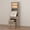 Gray-Flip top mirror, variant on Ktaxon Makeup Vanity Table for Small Spaces, Vanity Table Set with Charging Station and Sliding Mirror, Bedroom Makeup Table, White