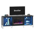 thumbnail image 5 of Bestier 70" Fireplace TV Stand for TVs up to 80" TV LED Entertainment Center with 23" Fireplace, Carbon Fiber, 5 of 12