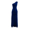 thumbnail image 4 of Bysome Women Dresses Solid Color Sleeveless Off One Shoulder Pleated Dress Summer Comfortable Women Dress Size S Blue, 4 of 5