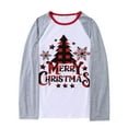 thumbnail image 6 of BULLPIANO Matching Family Pajamas Sets Christmas PJ's Letter Print Top and Plaid Pants Sleepwear, 6 of 10