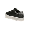 thumbnail image 3 of Women Round Toe Lace-Up Studded Rhinestone Trim Sneaker 18982, 3 of 6