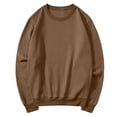 thumbnail image 5 of Crewneck Sweatshirts Women Oversized Sweatshirt for Women Fashion Pullover Hoodies Tops Brown 3XL, 5 of 7