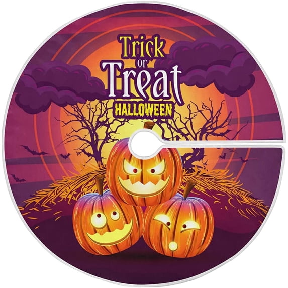 FMSHPON Halloween Halloween Pumpkin Xmas Christmas Tree Skirt Stand Mat for Holiday Party Decoration Indoor Outdoor 36 inches
