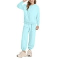 thumbnail image 2 of KAUOD Youth Girls Fleece Jogging Set 22 Piece Zip up Cute Hoodies+soft Warm Wide Leg Sweatpants Outfits for Teen Kids, 2 of 9