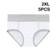 thumbnail image 5 of Jumpingount 5 piezas de ropa interior de mujer de cintura alta sin costuras, bragas simples, cintura elástica, calzoncillos, abertura de pierna Ropa interior Blanco 2XL, 5 of 6