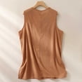 thumbnail image 5 of Mittory Womens Cotton Linen Sleeveless Tunic Tops Summer Crewneck Casual Tank Tops Split Side Vintage Loose Fit Tanks Vests, 5 of 8