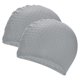 thumbnail image 1 of Uxcell Gorro de Natación de Silicona en Forma de Lágrima, Paquete de 2 para Mujeres y Hombres, Sombrero de Natación Impermeable Antideslizante [Gris], 1 of 6