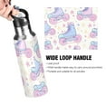 thumbnail image 4 of Yayeee 20oz Insulated Water Bottle Double Wall Stainless Steel with Flip Straw Lid, Pink Skates, 4 of 7