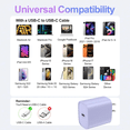 thumbnail image 5 of USB C Charger - 2 Pack 20W PD Type C Wall Charger with 6ft Fast Charging Cables Compatible with iPhone 17/16/15, Samsung Galaxy and More, 5 of 7