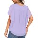 thumbnail image 4 of Chaqueta corta,Camiseta estampada para mujer, cuello redondo, manga 3/4, poliéster, informal, plisada, largo regular, para uso diario, sopatenor, 4 of 8