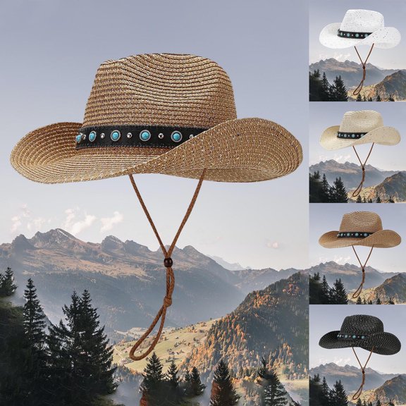 LRen Women Tea Party Hats Fashionable Summer Sun Hat with Adjustable Brim and Secure Tie for Casual Outdoor Holiday Wear Khaki