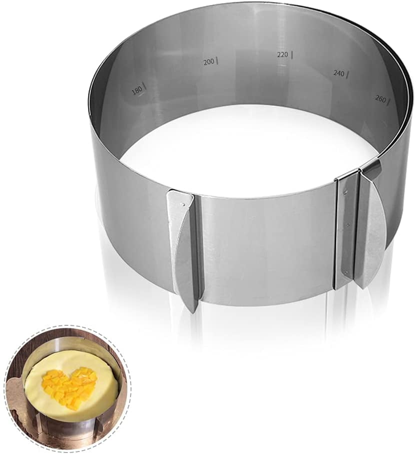 Adjustable Stainless Steel round Cake Mold Ring 6-12 Inch Cake Ring For Baking Round Tool Birthday Cake Party Dessert Handmade Snack Ring Cake Mold Square Cake Mold Ring Cake Mold 