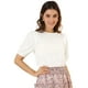 thumbnail image 1 of Día De San Patricio Blusa De Manga Corta Con Hombros Descubiertos Y Volantes Sin Cuello Con Volantes En La Espalda Para Mujer Blanco XL, 1 of 6