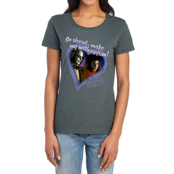 Beetlejuice Valentine Make My Millennium Women's T Shirt, Charcoal, 2X-Large