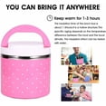 thumbnail image 4 of Jinsinto 600ml Pink Insulated Lunch Box 1 Layer Thermos Insulated Box Stainless Steel Insulated Hot Food Storage Container, 4 of 5