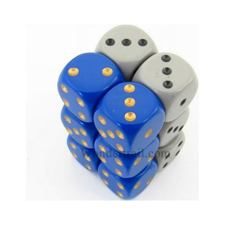 Dixie D6 Dice with Pips 16mm (5/8in) Pack of 12 Dice Chessex