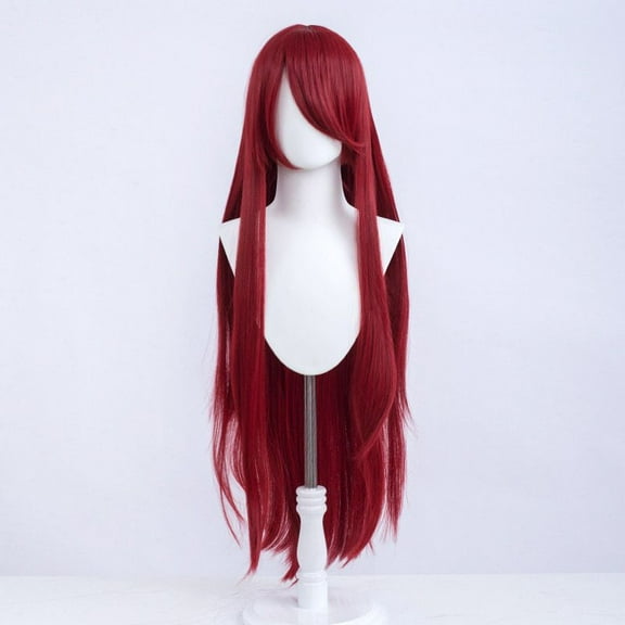 XmhyTop Universal Anime Cosplay Wig, 40 Inch (100cm) Long, Great for Party, Daily Use, Festivals & Anime Game Characters, Wine Red
