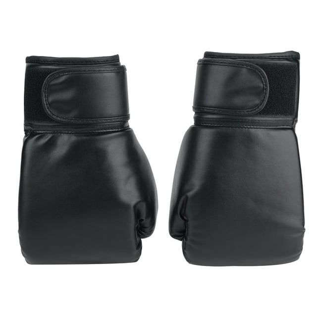 1 par de guantes deportivos de entrenamiento de boxeo y lucha de competición de combate libre para adultos/niños (negro)