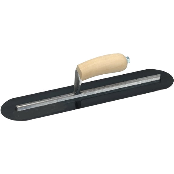 Marshalltown Concrete Finishing Trowel Rounded Curve Wood Handle - 18 x 4 In — Residential Use, Standard Application