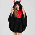 thumbnail image 7 of Wearable Halloween Blanket Hoodie Devil Bat Hooded Halloween Cape Flannel Halloween Cloak for Women Halloween Party Cozy Loungewear, 7 of 7