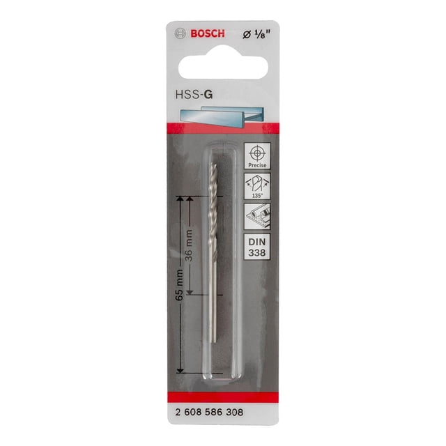 Pack De 2 Broca Para Metal Bosch Hss-G 1/8" Acero Rápido