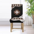 thumbnail image 3 of COEQINE Dining Room Chair Slipcovers Set of 1, Stretchable Universal Fit Chair Protector Polyester Spandex Machine Washable Covers for Dining Room, Ceremony, Southwest American Tribal Brown Black, 3 of 7
