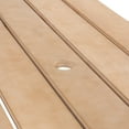 thumbnail image 6 of JONATHAN Y BNH200B-NEW Shoreham 55" Modern Classic Outdoor Wood Picnic Table Benches with Umbrella Hole, Light Teak, 6 of 7