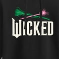 thumbnail image 3 of Wicked: Part 2 -  Wand And Broomstick Logo - Juniors Cropped Long Sleeve Fleece Hoodie, 3 of 5