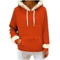 thumbnail image 4 of UTSJKR Christmas Hoodies for Men Women Fuzzy Fleece Lined Hooded Sweatshirt Thick Cozy Warm Long Sleeve Unisex Pullover Orange XL, 4 of 8