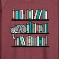 thumbnail image 3 of Instant Message - Cat Book Shelf - Women's Lightweight French Terry Long Sleeve Shirt, 3 of 6