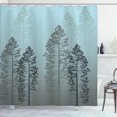 thumbnail image 1 of Ambesonne Country Shower Curtain, Pine Trees Woodland Ombre, 69"Wx75"L, Pale Blue, 1 of 3