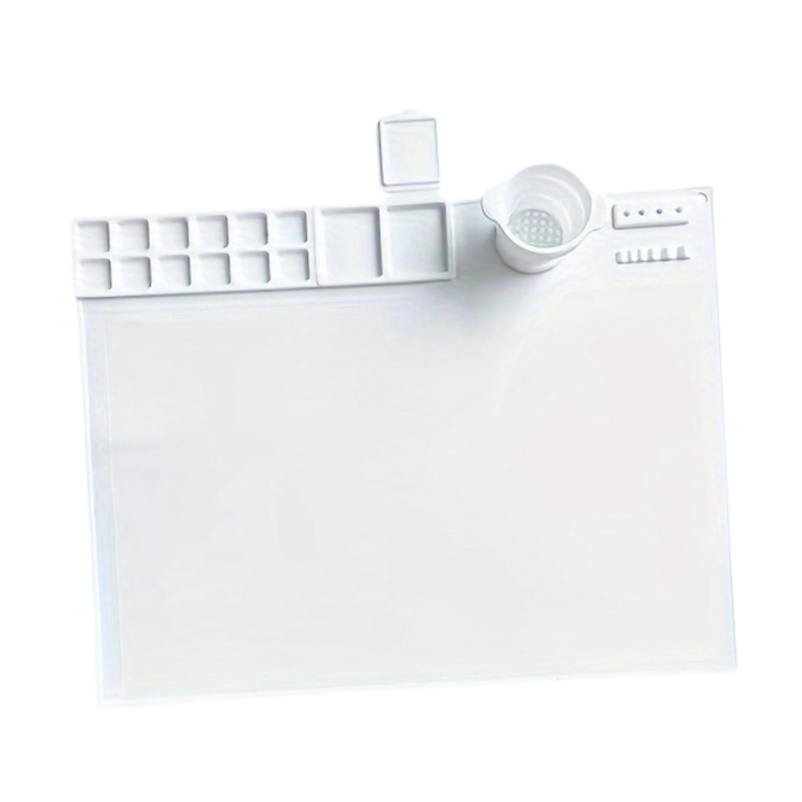 QccHieUs Silicone Painting Mat Artist Mat Multipurpose Easy to Clean Washable Drawing Mat White