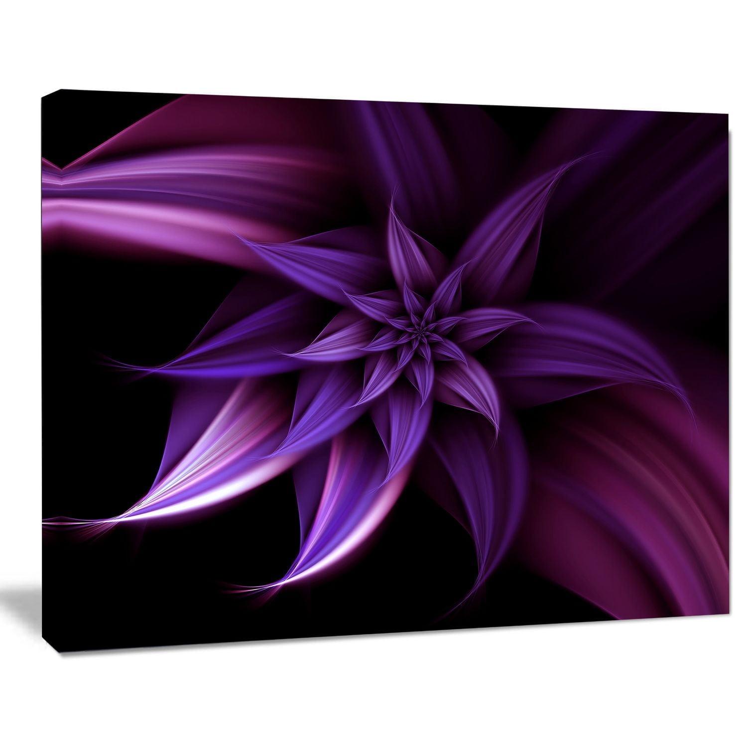 Design Art Fractal Flower Purple Floral Digital Art Canvas Print
