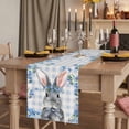 thumbnail image 2 of Table Runners 72 Inches Long Dress Scarves, Easter Rabbit Farmhouse Kitchen Table Runner, Coffee Tablerunners, Spring Cute Bunny Blue Flowers Buffalo Plaid 16x72 Inch, 2 of 9