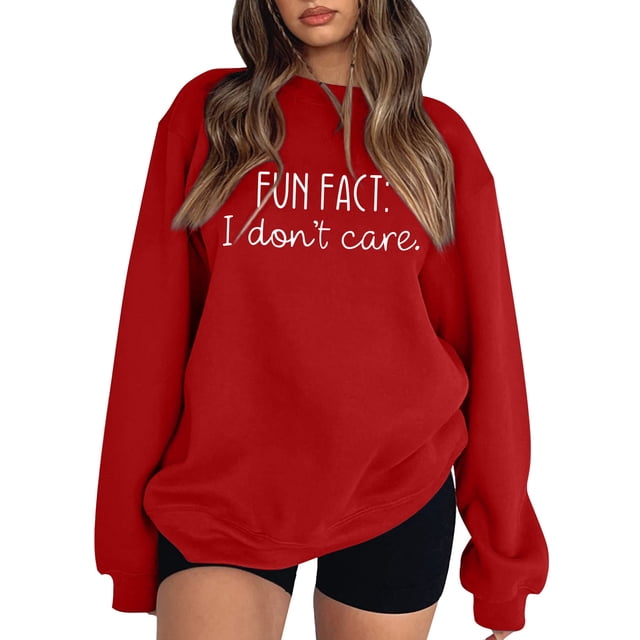 Chandail-Over Ample à Imprimé Lettre Drôle Automne Hiver pour Femmes Col Rond Manches Longues Mode Décontractée