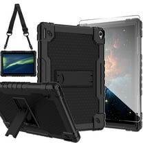 FIEWESEY Kids Case for Coopers Tablet CP10 10.1 inch Tablet,Shockproof Kids Rugged Case with Shoulder Strap Case for YQSAVIOR/Coopers Tablet CP10 10.1 inch Screen Protector (Black/Black,1 Pcs)
