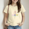 thumbnail image 2 of Ketyyh-chn99 Girls Short Sleeve T Shirts 4Th of July Outfits for Teen Girl Puff Sleeve USA Shirt Baggy Crew Neck Summer Striped Top Size for 4-5 Years,Beige, 2 of 5