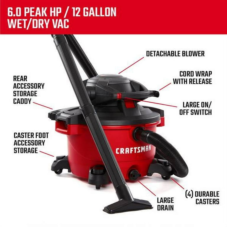 16 Gallon Wet/Dry Vac with Detachable Blower
