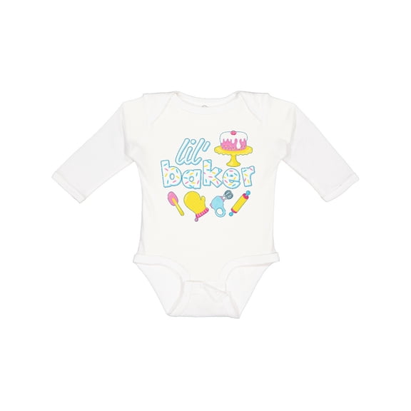 Inktastic Lil' Baker Icing and Cake Boys or Girls Long Sleeve Baby Bodysuit
