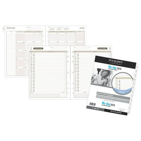 Zip Around Day Planner - At-A-Glance Day Runner 1-Page-Per-Day Planner Refill Size 5 - Daily Planner