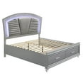 thumbnail image 2 of FOA Plumley 5pc Silver Wood Bedroom Set - King+2 Nightstands+Dresser+Mirror, 2 of 19